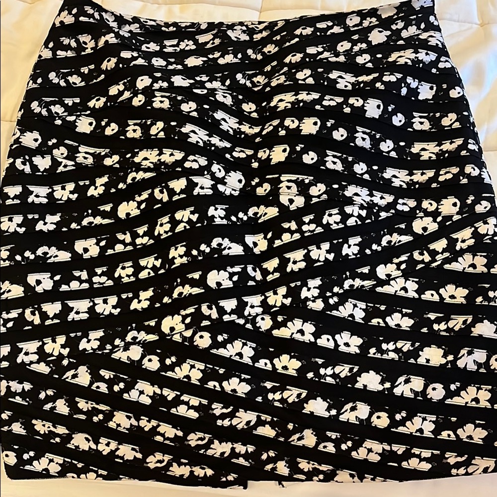 Floral Black and White Women's Skirt